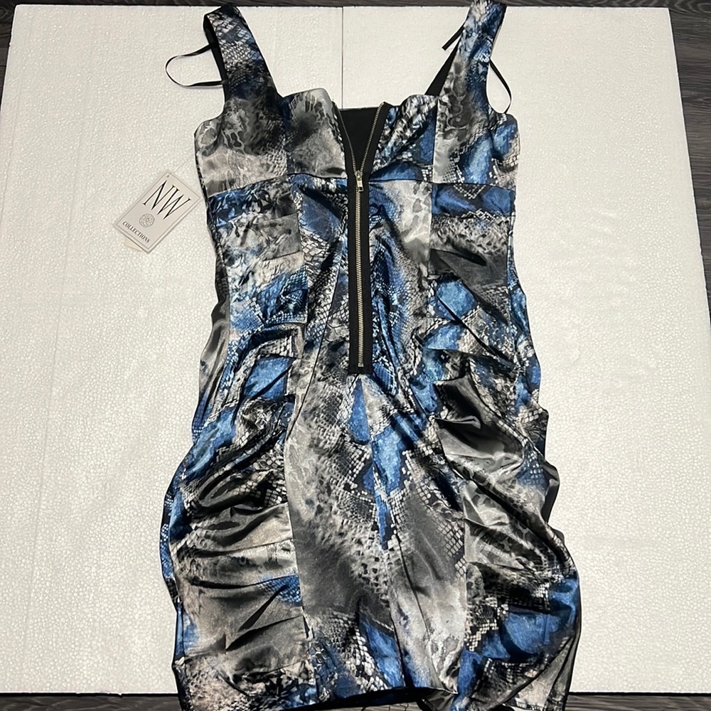Blue Snakeskin Dress